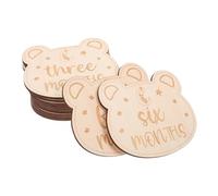 LOPUNER 14 Piezas Tarjetas de para Bebés de Madera Animales Divertidos para Recién Nacidos Marcadores de Mensuales para Fotografía Infantil Anuncios de