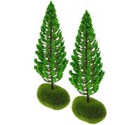 LOPUNER 2 Piezas Árboles de Diorama Miniatura para Decoración Artística y Creación en Mesa de Arena, Modelo Realista de Plástico Verde para Micro Paisaje