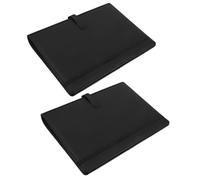 LOPUNER 2 Piezas Carpeta para Partituras de Coro con 3 Anillos, Cuero Pu Negro, Bolsillos y Correa Ajustable, Adecuado para Ensayos y Almacenamiento