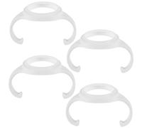 LOPUNER 4 Piezas Asa de Biberón de Plástico para Bebés de Antideslizante Instalación y Limpieza para Transición de Biberón Vaso Compatible con Biberones de Boca Ancha Color Blanco