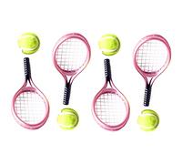 LOPUNER 4juegos Raquetas De Tenis Miniatura De Escritorio Decoración De Miniaccesorios para Muñecas y De Fotografía