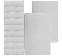 LOPUNER 50 tarjetas de visita de aluminio grabadas con láser en blanco - Plata - Tarjetas de regalo DIY - Láminas de metal para manualidades, placas de identificación para negocios e invitaciones