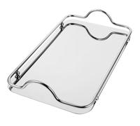 LOPUNER Bandeja de Acero Inoxidable y Fácil de Transportar Rectangular para Servir Comida Diseño Elegante y Portátil Acabado Brillante Adecuado para Fiestas y Cenas