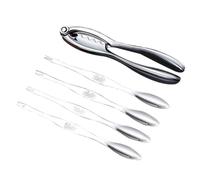 LOPUNER Conjunto de Herramientas para Mariscos Portátil de 5 Piezas en Acero Inoxidable y Aleación de Zinc y Adecuado para Pelar Camarones Cocina