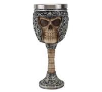 LOPUNER Copa de Licor Decorativa Marrón de Acero Inoxidable y Resina Base Estable para Fiesta de Halloween y Decoración del Hogar