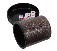 LOPUNER Cubilete de Dados Ligero y Compacto de Abs con Dados para Fiesta y Entretenimiento, Taza de Almacenamiento Marrón Adecuado para Juegos y Accesorios
