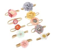 LOPUNER Diademas De Flores Para Bebés Niñas Elásticas, Suaves, De Nylon Floral, Accesorios Cabello De Recién Nacidas y Niños Pequeños, Ideales Para Baby Shower y Sesiones De Fotos, Set De 10 Piezas