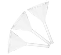LOPUNER Embudo Científico de Vidrio Transparente 3 Piezas 60 Mm Boca Ancha para Laboratorio Embudo de Filtración Control Preciso para Uso Químico y Experimental