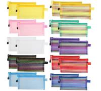 LOPUNER Estuche Multifuncional Gran Capacidad, Resistente al Desgaste 20 Piezas de Nylon Color Aleatorio para Bolígrafos y Lápices Adecuado para Estudiantes Escuela