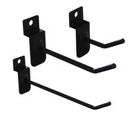 LOPUNER Gancho de Pared Perforado de Metal Negro 3 Piezas para Colgar y Exhibir en Hogar o Tienda Instalación Fácil y Compatible Estantes y Paneles Cuadrados