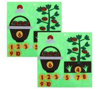 LOPUNER Juego de 2 tableros de fieltro con números en forma de árbol: juegos de matemáticas y resta para enseñar números en el jardín de infancia y aprender a contar en preescolar.