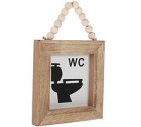 LOPUNER Letrero Colgante de Madera para Baño Wc Decoración de Pared Rústica Estilo Pastoral Tamaño Compacto Arte Decorativo Colgante para Hogar y Aseo