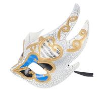 LOPUNER Máscara Veneciana de Fuego para Hombre, Media Cara de Plástico Azul Correa Ajustable para Fiestas de Carnaval y Bailes de Mascarada
