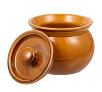 LOPUNER Olla de Cerámica para Estofado 400 Ml Tapa, Tarro Sopero para Cocina Hogar, Utensilios Cocina para Sopa y Guisos, Resistente Alta Temperatura, Adecuado Restaurantes y Uso Diario