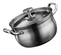 LOPUNER Olla de Cocina Doméstica de Acero Inoxidable Resistencia al Calor y Acabado Fino para Calentar Alimentos y Cocinar Fideos Instantáneos en Color Plata