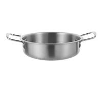 LOPUNER Olla para Hot Pot de Acero Inoxidable 18 Cm, Sartén Wok Doble Asa para Cocina Casera y Restaurante, Apta para Mariscos, Sopa y Cocina Coreana