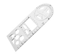 LOPUNER Plantilla de Dibujo Multifunción de Plástico para Estudiantes Regla Geométrica y Transportador, Adecuado para Arquitectura y Aplicaciones Profesionales