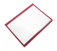 LOPUNER Porta Menú Transparente A4 Rojo de PVC, Funda Protectora de 3 Páginas para Restaurantes y Bares, Accesorios para Servicio de Alimentos, Fácil Limpieza