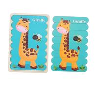 LOPUNER Puzzle Educativo Infantil de Madera sin Olor Didáctico de Encaje Doble Cara con Figuras de Cebra y Coordinación Mano y Pensamiento Lógico para Niñas de Preescolar Regalo para
