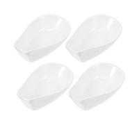 LOPUNER Reposacucharas de Cerámica Blanca Soporte para Cucharas de Sopa 4 Piezas Estable y Decorativo para Cocina y Comedor