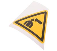 LOPUNER Señal de Advertencia de Precaución Cuidado Cabeza Adhesiva Triángulo 10x10 Cm para Maquinaria Industrial, Pegatina de Seguridad para Techo Entornos Industriales