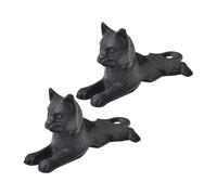 LOPUNER Tope de Puerta de Hierro Fundido para Gatos 2 Piezas, Cuña Antiviento Vintage 15,5x7,5x6,5 Cm, Diseño Animal Decorativo para Uso en Hogar y Oficina
