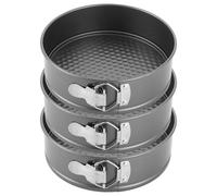 LOPYXBR 3 piezas de molde desmontable de 20 cm redondo, molde de 20 cm redondo de 8 pulgadas con revestimiento antiadherente, molde desmontable con fondo plano de acero al carbono para muffins, tartas