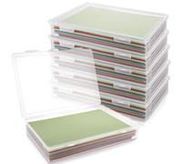 LOPYXBR 6 cajas de almacenamiento portátiles A4, cajas transparentes para documentos de plástico, apilables, multifuncionales, para documentos, cartas, álbumes de recortes, archivos de oficina