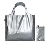 LOQI - Bolsa de plata metalizada con bolsillo con cremallera, plata (plata), plata (plata), contemporánea, Plata (Silver), Contemporáneo