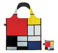 LOQI Composición con bolsa reciclada rojo, amarillo, azul y negro