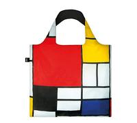 LOQI Museum Piet Mondrian Composition Red Yellow Blue and Black Bag Bolsa de Tela y Playa, 50 cm, 20 Liters, Multicolor (Multicolour), PM.co