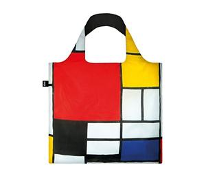 LOQI Museum Piet Mondrian Composition Red Yellow Blue and Black Bag Bolsa de Tela y Playa, 50 cm, 20 Liters, Multicolor (Multicolour), PM.co
