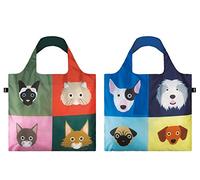 LOQI SC-PK"Stephen Cheetham Cats/Dogs" - Bolsa de la compra reutilizable (paquete de 2)