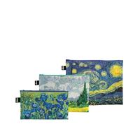LOQI - VINCENT VAN GOGH Irises, un campo de trigo con cipreses, bolsillos con cremallera de la noche estrellada, Zp.vg, VINCENT VAN GOGH Irises, un campo de trigo con cipreses, bolsillos con
