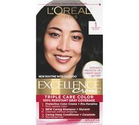 L'Or al Paris Excellence Creme Coloraci n permanente para el cabello con triple cuidado 1 Negro Cobertura de canas hasta por 8 semanas Todo tipo