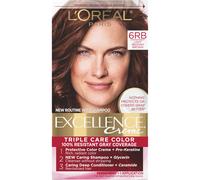 L'Or al Paris Excellence Creme Tinte Permanente Triple Cuidado 6RB Casta o Rojizo Claro Cobertura de Canas Hasta 8 Semanas Todo Tipo de Cabello P