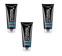 L'Or al Paris Studio Line Gel de limpieza de fijaci n fuerte Clear Minded, 6.8 onzas l quidas (paquete de 3)