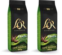 L'OR Café Grano Brazil 100% Arábica | Natural | Intensidad 6 | 500g (Paquete de 2)