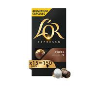 L'OR Caff Espresso Forza - 150 cápsulas de aluminio - Intensit 9 - Compatibles con cafeteras Nespresso * original - 15 paquetes de 10 cápsulas