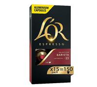 L'Or Cápsulas de café Espresso Barista - 150 cápsulas de aluminio - 5 paquetes de 30 - Intensidad 13 - Compatible con máquinas Nespresso®* originales