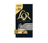L'Or - Cápsulas de café Espresso Onyx - 150 cápsulas de aluminio - Intensidad 12 - Compatible con las máquinas Nespresso®* originales - 15 cajas de 10 cápsulas