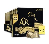 L'Or Espresso Café - 200 Cápsulas Oro Absolu Intensidad 9 | Compatibles con Nespresso®*, 10 x 20 cápsulas de aluminio