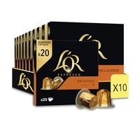 L'Or Espresso Café Delizioso Intensidad 5 - Nespresso Cápsulas de café de aluminio compatibles - 10 paquetes de 20 cápsulas (200 bebidas)