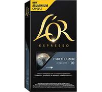 L'Or Espresso Café Fortissimo Intensidad 10 - 80 cápsulas de aluminio compatibles con máquinas Nespresso (R)* (8 Paquetes de 10 cápsulas)