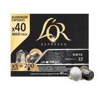 L'OR Espresso Café Onyx | 200 Cápsulas | Amazon Exclusive | Intensidad 12, Compatible con máquinas Nespresso