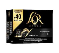 200 Cpsulas de Café Espresso RISTRETTO LOR - Cpsulas de Aluminio Compatibles con Nespresso