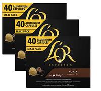 L'OR Espresso Coffee Forza Intensity 9 - Nespresso®* Cápsulas de café de aluminio compatibles - 3 paquetes de 40 cápsulas (120 bebidas)