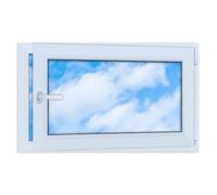 LORAC Ventana de plástico blanco 1000 x 600 mm, 100 x 60 cm, PCV, DIN derecha, inclinable y expositable, doble acristalamiento, ahorro de energía, ventana con certificado CE para sótano y apartamento