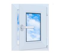 LORAC | Ventana de plástico blanco 400 x 500 mm, 40 x 50 cm, PCV, DIN derecha, inclinable y abatible, doble acristalamiento, ahorro de energía - Ventana con certificado CE para sótano y apartamento