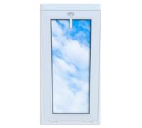 LORAC | Ventana de plástico blanco 565 x 1135 mm 56,5 x 113,5 cm inclinable, ventana estándar con doble acristalamiento, ahorro de energía, ventana de sótano con certificado CE, ideal para salas de